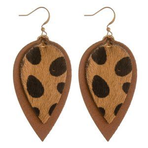Cowhide Cheetah Print Earrings
